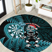 New Zealand Darts Christmas Round Carpet Maori Fern Merry Dartsmas - Polynesian Pride