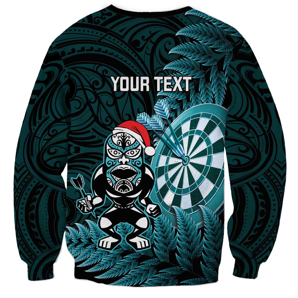 Personalised New Zealand Darts Christmas Sweatshirt Maori Fern Merry Dartsmas - Polynesian Pride
