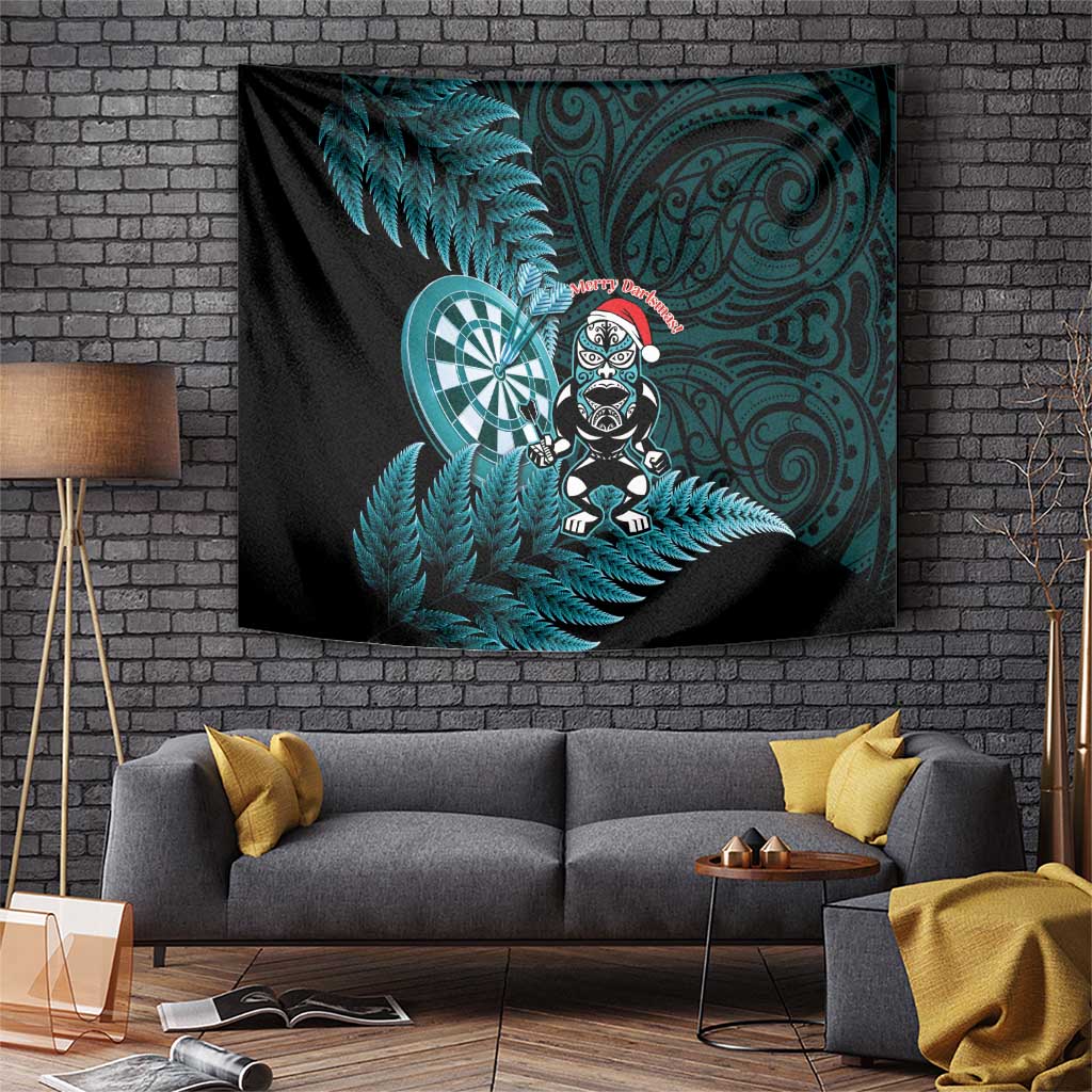 New Zealand Darts Christmas Tapestry Maori Fern Merry Dartsmas - Polynesian Pride