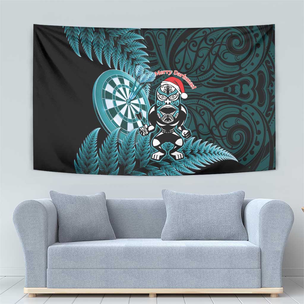 New Zealand Darts Christmas Tapestry Maori Fern Merry Dartsmas - Polynesian Pride