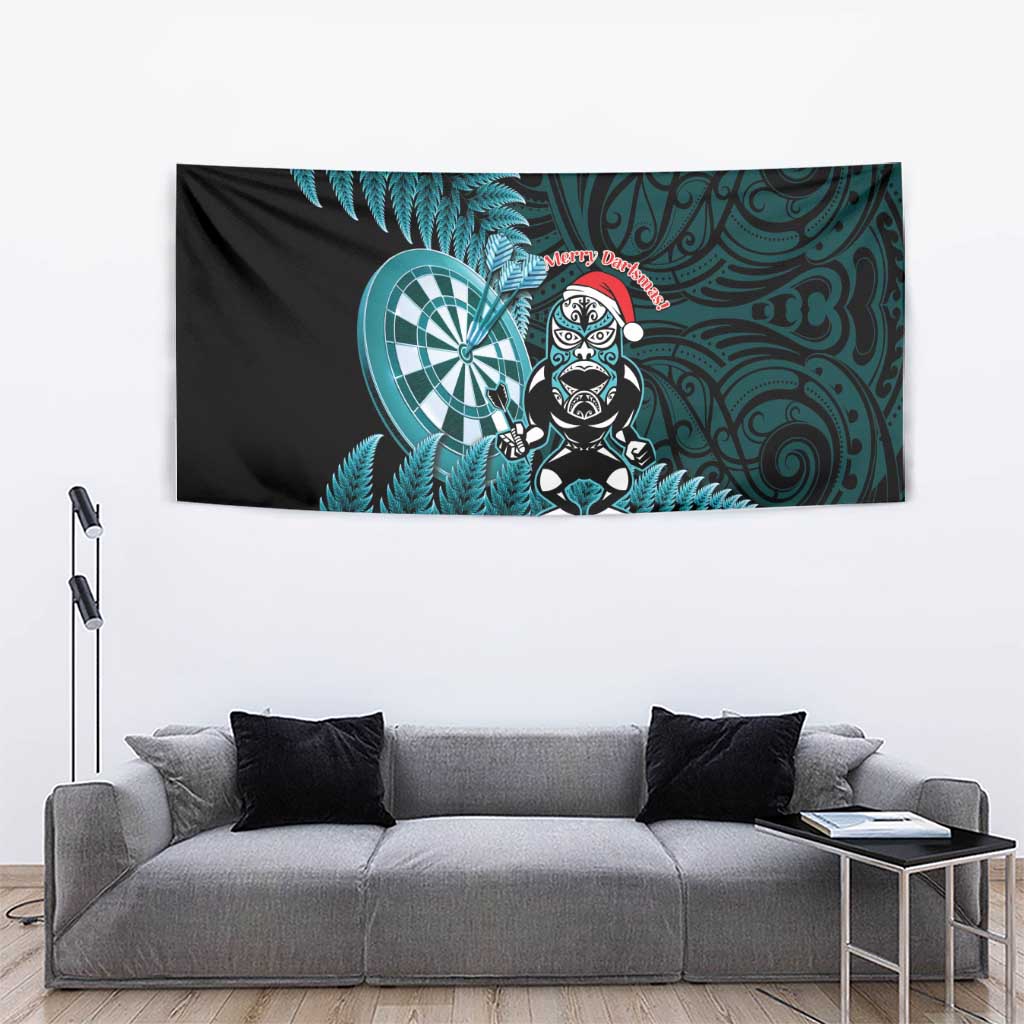 New Zealand Darts Christmas Tapestry Maori Fern Merry Dartsmas - Polynesian Pride