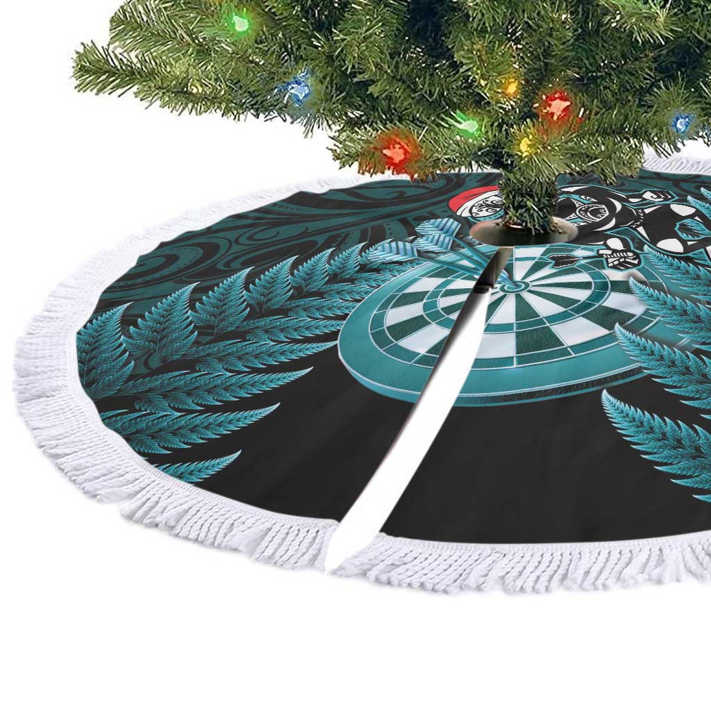 New Zealand Darts Christmas Tree Skirt Maori Fern Merry Dartsmas - Polynesian Pride
