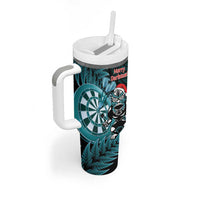 Personalised New Zealand Darts Christmas Tumbler With Handle Maori Fern Merry Dartsmas - Polynesian Pride