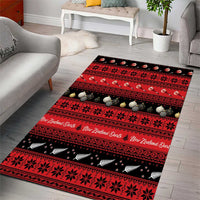 New Zealand Darts Christmas Area Rug Merry Xmas Aotearoa Maori Red - Polynesian Pride