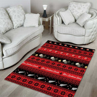 New Zealand Darts Christmas Area Rug Merry Xmas Aotearoa Maori Red - Polynesian Pride