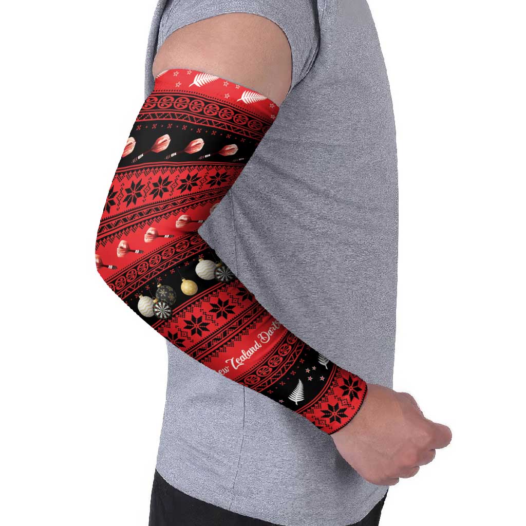 New Zealand Darts Christmas Arm Sleeves Merry Xmas Aotearoa Maori Red - Polynesian Pride