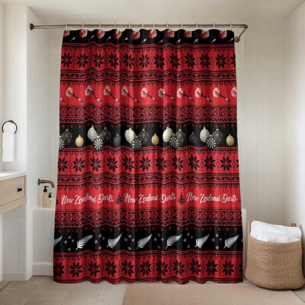 New Zealand Darts Christmas Bathroom Set Merry Xmas Aotearoa Maori Red - Polynesian Pride