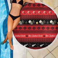 New Zealand Darts Christmas Beach Blanket Merry Xmas Aotearoa Maori Red - Polynesian Pride