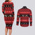 New Zealand Darts Christmas Couples Matching Long Sleeve Bodycon Dress and Long Sleeve Button Shirt Merry Xmas Aotearoa Maori Red - Polynesian Pride