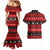 New Zealand Darts Christmas Couples Matching Mermaid Dress and Hawaiian Shirt Merry Xmas Aotearoa Maori Red - Polynesian Pride
