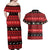 New Zealand Darts Christmas Couples Matching Off Shoulder Maxi Dress and Hawaiian Shirt Merry Xmas Aotearoa Maori Red - Polynesian Pride