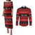 New Zealand Darts Christmas Couples Matching Puletasi and Long Sleeve Button Shirt Merry Xmas Aotearoa Maori Red - Polynesian Pride