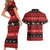 New Zealand Darts Christmas Couples Matching Short Sleeve Bodycon Dress and Hawaiian Shirt Merry Xmas Aotearoa Maori Red - Polynesian Pride