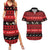 New Zealand Darts Christmas Couples Matching Summer Maxi Dress and Hawaiian Shirt Merry Xmas Aotearoa Maori Red - Polynesian Pride