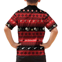 New Zealand Darts Christmas Family Matching Long Sleeve Bodycon Dress and Hawaiian Shirt Merry Xmas Aotearoa Maori Red - Polynesian Pride