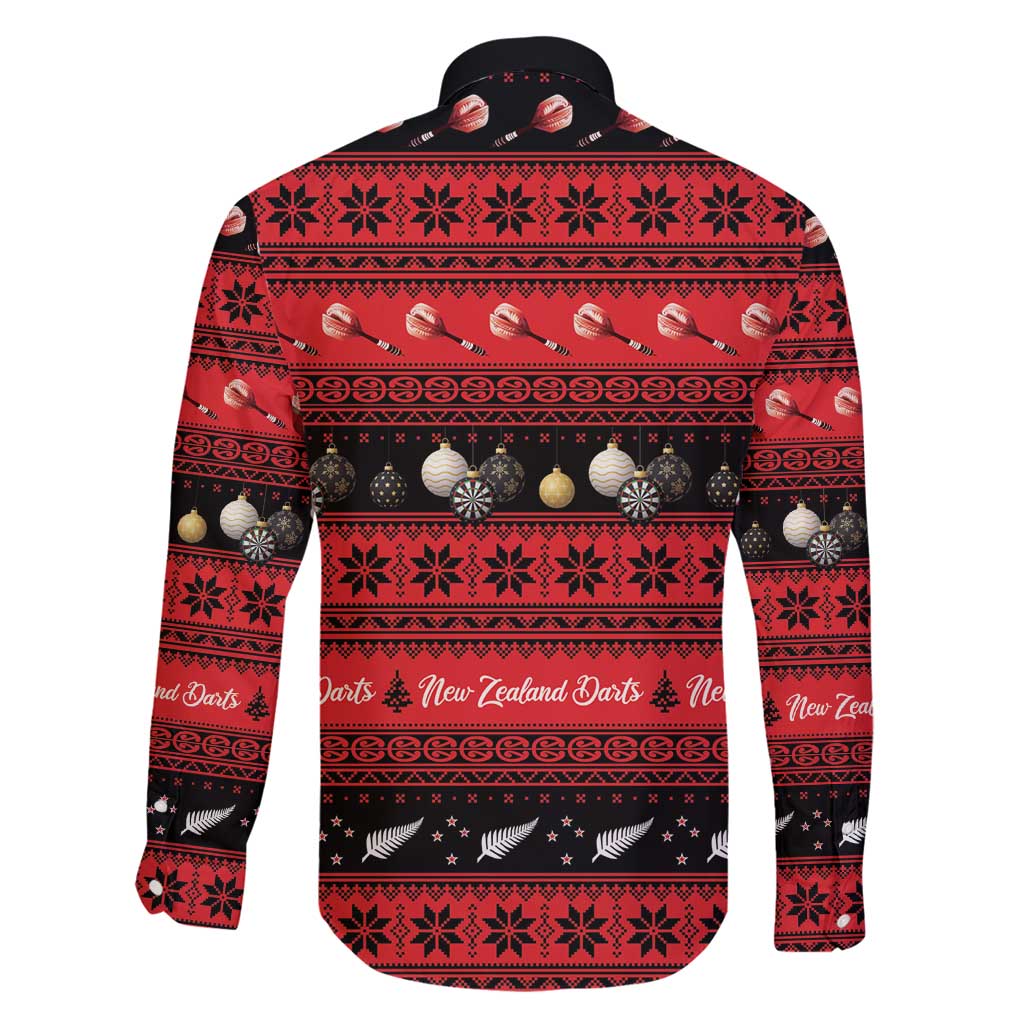 New Zealand Darts Christmas Family Matching Mermaid Dress and Hawaiian Shirt Merry Xmas Aotearoa Maori Red - Polynesian Pride