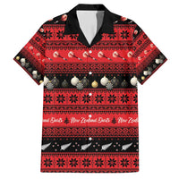 New Zealand Darts Christmas Family Matching Off Shoulder Short Dress and Hawaiian Shirt Merry Xmas Aotearoa Maori Red - Polynesian Pride