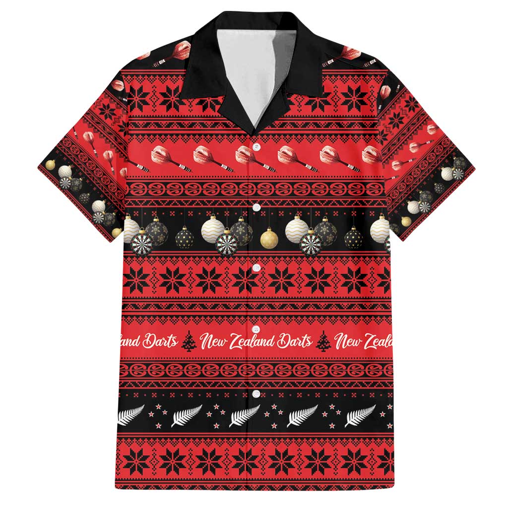New Zealand Darts Christmas Family Matching Summer Maxi Dress and Hawaiian Shirt Merry Xmas Aotearoa Maori Red - Polynesian Pride