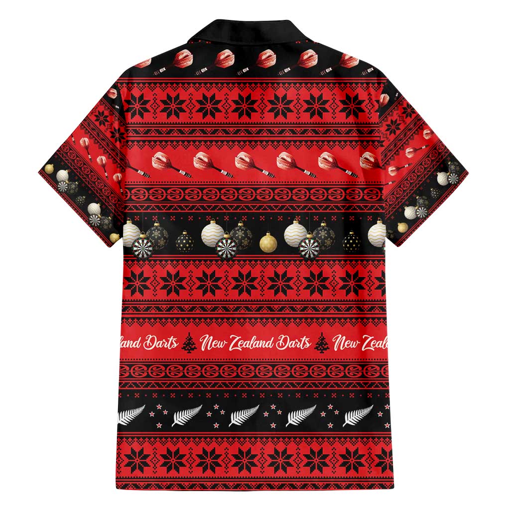 New Zealand Darts Christmas Family Matching Summer Maxi Dress and Hawaiian Shirt Merry Xmas Aotearoa Maori Red - Polynesian Pride