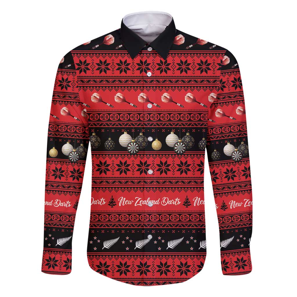 New Zealand Darts Christmas Family Matching Summer Maxi Dress and Hawaiian Shirt Merry Xmas Aotearoa Maori Red - Polynesian Pride