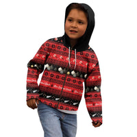 New Zealand Darts Christmas Kid Hoodie Merry Xmas Aotearoa Maori Red - Polynesian Pride