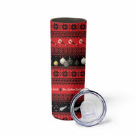 New Zealand Darts Christmas Skinny Tumbler Merry Xmas Aotearoa Maori Red - Polynesian Pride