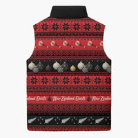 New Zealand Darts Christmas Sleeveless Puffer Jacket Merry Xmas Aotearoa Maori Red - Polynesian Pride