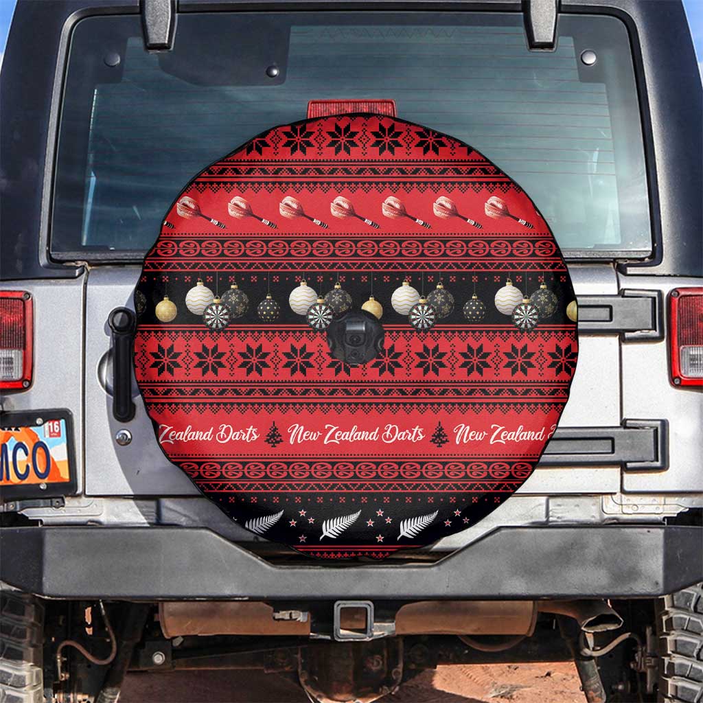 New Zealand Darts Christmas Spare Tire Cover Merry Xmas Aotearoa Maori Red - Polynesian Pride