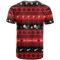 New Zealand Darts Christmas T Shirt Merry Xmas Aotearoa Maori Red - Polynesian Pride