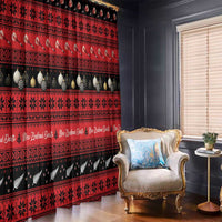 New Zealand Darts Christmas Window Curtain Merry Xmas Aotearoa Maori Red - Polynesian Pride