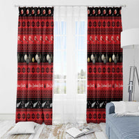 New Zealand Darts Christmas Window Curtain Merry Xmas Aotearoa Maori Red - Polynesian Pride
