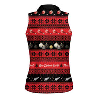 New Zealand Darts Christmas Women Sleeveless Polo Shirt Merry Xmas Aotearoa Maori Red - Polynesian Pride