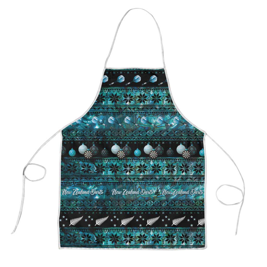 New Zealand Darts Christmas Apron Merry Xmas Aotearoa Maori Paua Shell - Polynesian Pride