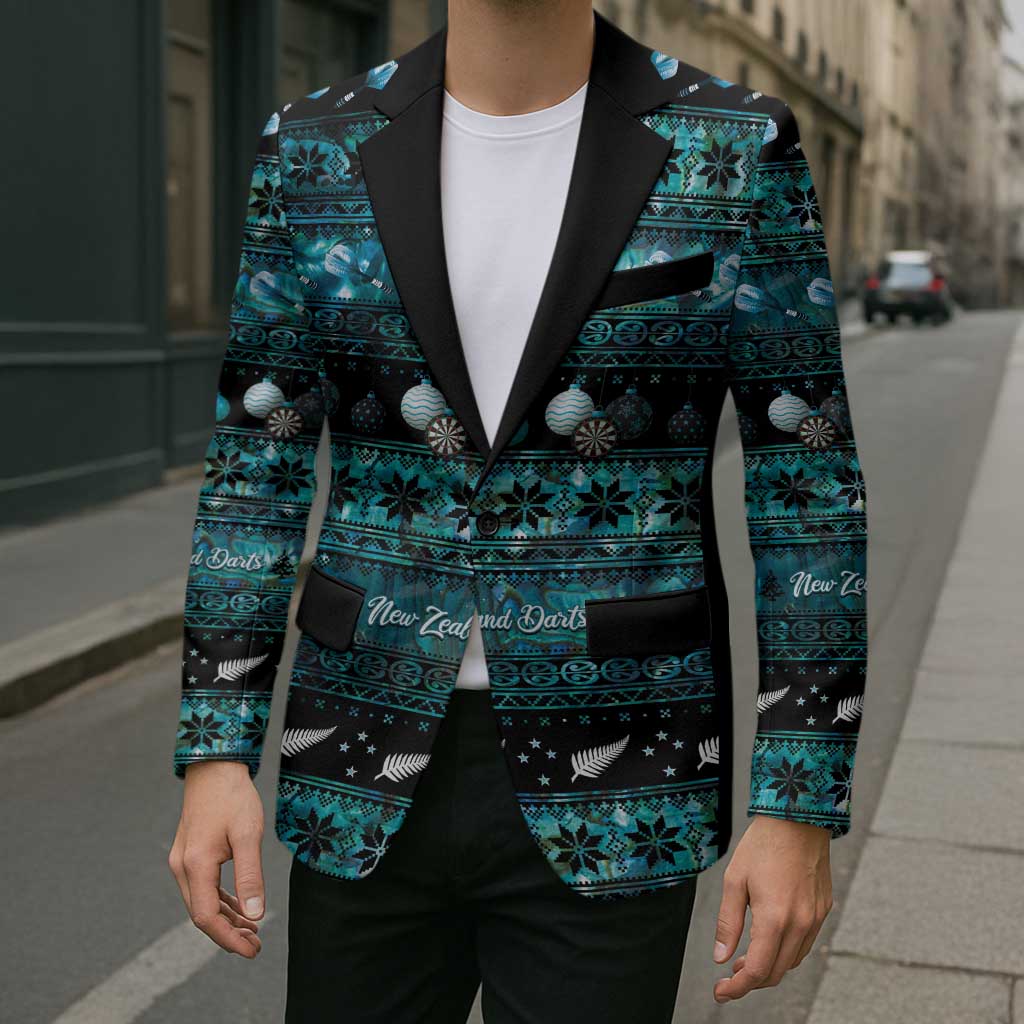 New Zealand Darts Christmas Blazer Merry Xmas Aotearoa Maori Paua Shell - Polynesian Pride