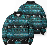 New Zealand Darts Christmas Bomber Puffer Jacket Merry Xmas Aotearoa Maori Paua Shell - Polynesian Pride