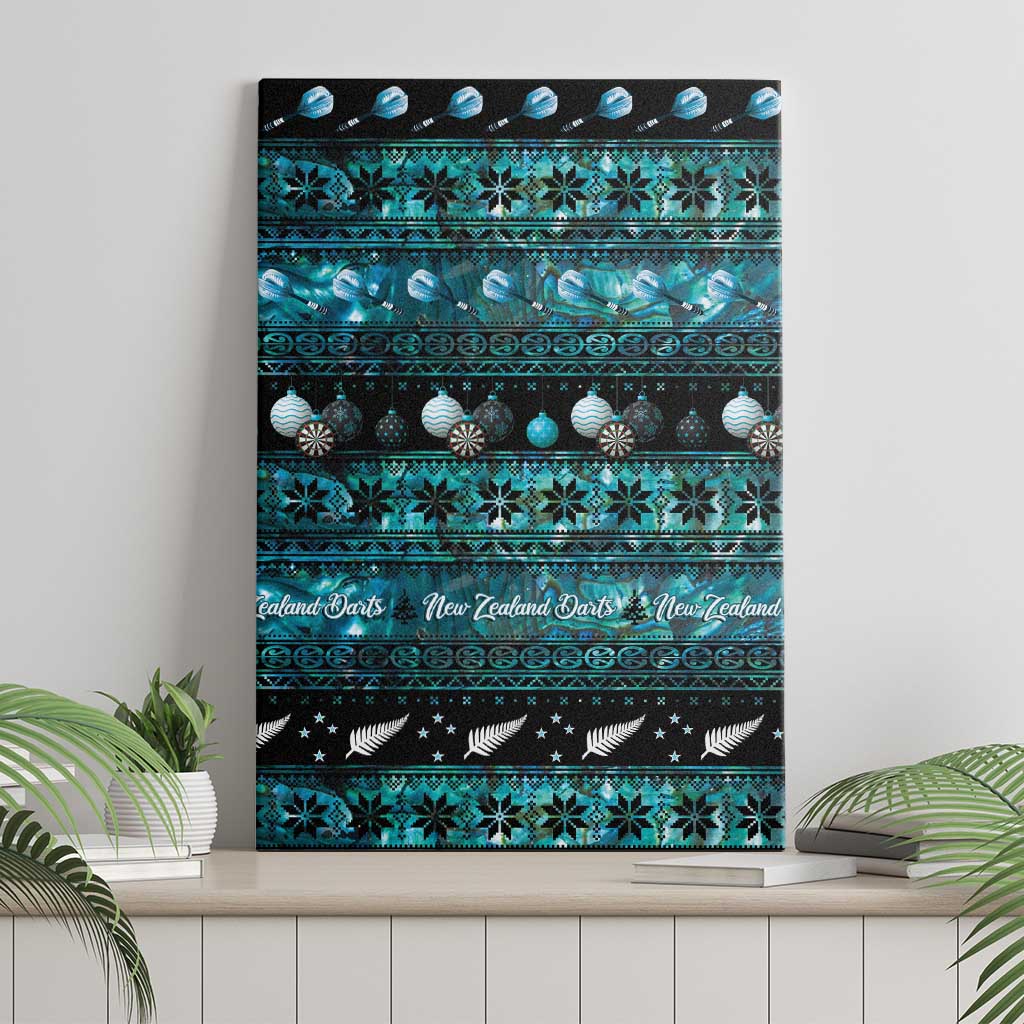 New Zealand Darts Christmas Canvas Wall Art Merry Xmas Aotearoa Maori Paua Shell - Polynesian Pride