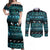 New Zealand Darts Christmas Couples Matching Off Shoulder Maxi Dress and Long Sleeve Button Shirt Merry Xmas Aotearoa Maori Paua Shell - Polynesian Pride