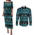 New Zealand Darts Christmas Couples Matching Puletasi and Long Sleeve Button Shirt Merry Xmas Aotearoa Maori Paua Shell - Polynesian Pride