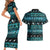 New Zealand Darts Christmas Couples Matching Short Sleeve Bodycon Dress and Hawaiian Shirt Merry Xmas Aotearoa Maori Paua Shell - Polynesian Pride