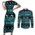 New Zealand Darts Christmas Couples Matching Short Sleeve Bodycon Dress and Long Sleeve Button Shirt Merry Xmas Aotearoa Maori Paua Shell - Polynesian Pride
