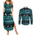 New Zealand Darts Christmas Couples Matching Summer Maxi Dress and Long Sleeve Button Shirt Merry Xmas Aotearoa Maori Paua Shell - Polynesian Pride