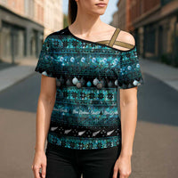 New Zealand Darts Christmas Cross Shoulder Shirt Merry Xmas Aotearoa Maori Paua Shell - Polynesian Pride