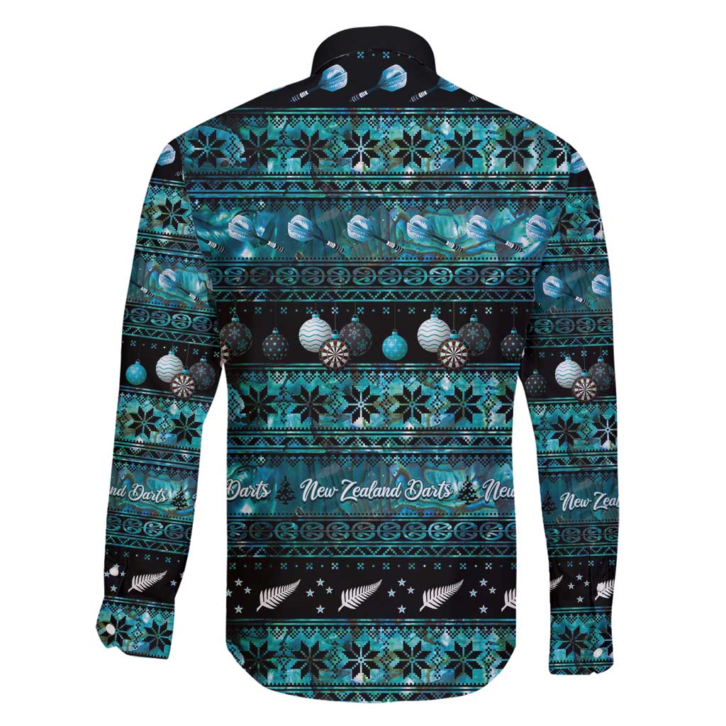 New Zealand Darts Christmas Family Matching Long Sleeve Bodycon Dress and Hawaiian Shirt Merry Xmas Aotearoa Maori Paua Shell - Polynesian Pride