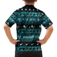 New Zealand Darts Christmas Family Matching Off The Shoulder Long Sleeve Dress and Hawaiian Shirt Merry Xmas Aotearoa Maori Paua Shell - Polynesian Pride