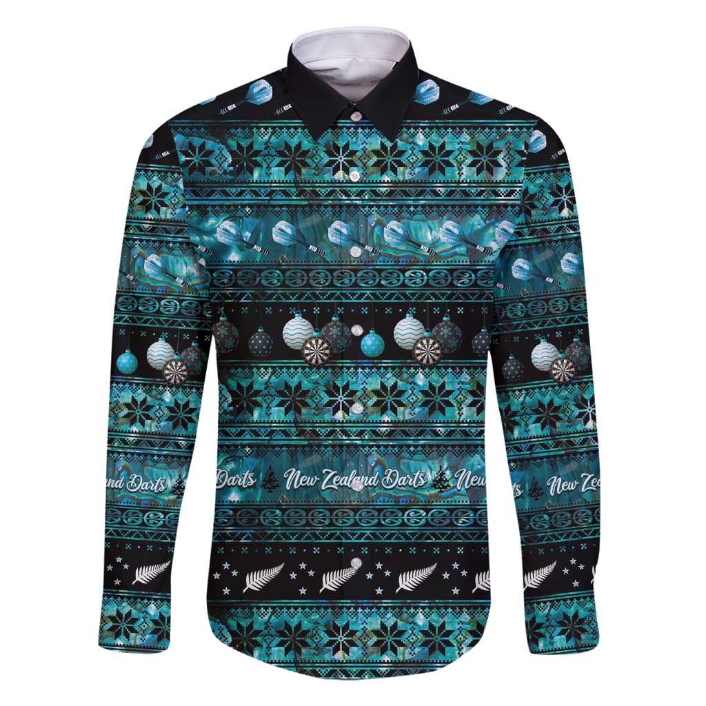 New Zealand Darts Christmas Family Matching Summer Maxi Dress and Hawaiian Shirt Merry Xmas Aotearoa Maori Paua Shell - Polynesian Pride
