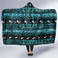 New Zealand Darts Christmas Hooded Blanket Merry Xmas Aotearoa Maori Paua Shell - Polynesian Pride