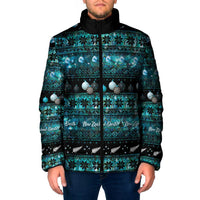 New Zealand Darts Christmas Padded Jacket Merry Xmas Aotearoa Maori Paua Shell - Polynesian Pride
