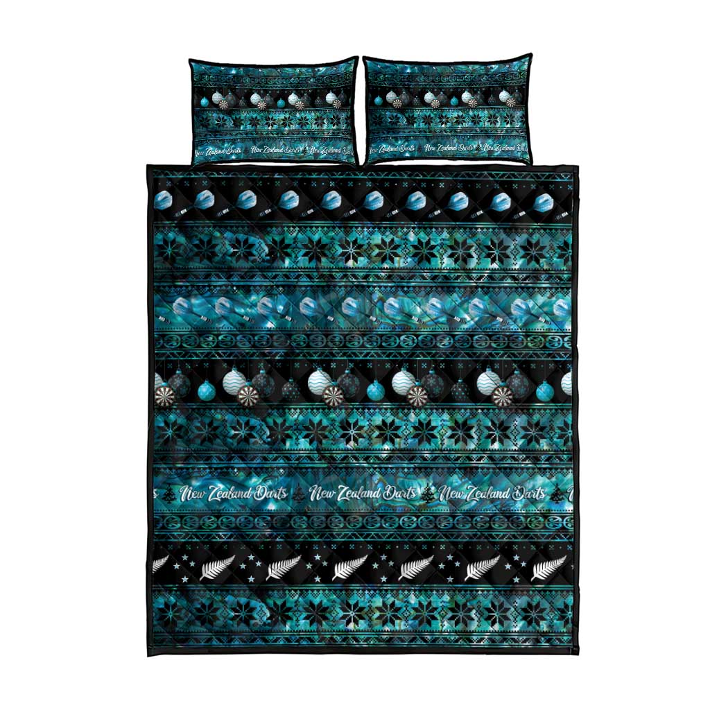 New Zealand Darts Christmas Quilt Bed Set Merry Xmas Aotearoa Maori Paua Shell - Polynesian Pride