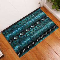 New Zealand Darts Christmas Rubber Doormat Merry Xmas Aotearoa Maori Paua Shell - Polynesian Pride