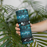 New Zealand Darts Christmas Skinny Tumbler Merry Xmas Aotearoa Maori Paua Shell - Polynesian Pride